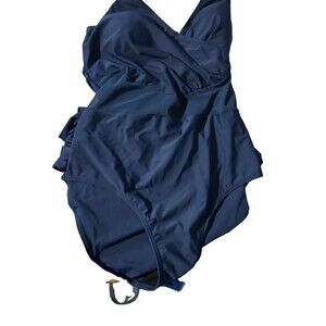 Jantzen One Piece Blue Cups Adjustable Straps Bathing Suit Size 12